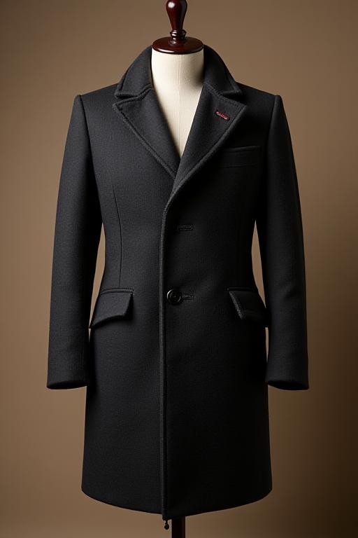 ウールカシミア素材のグレーのチェスターコート